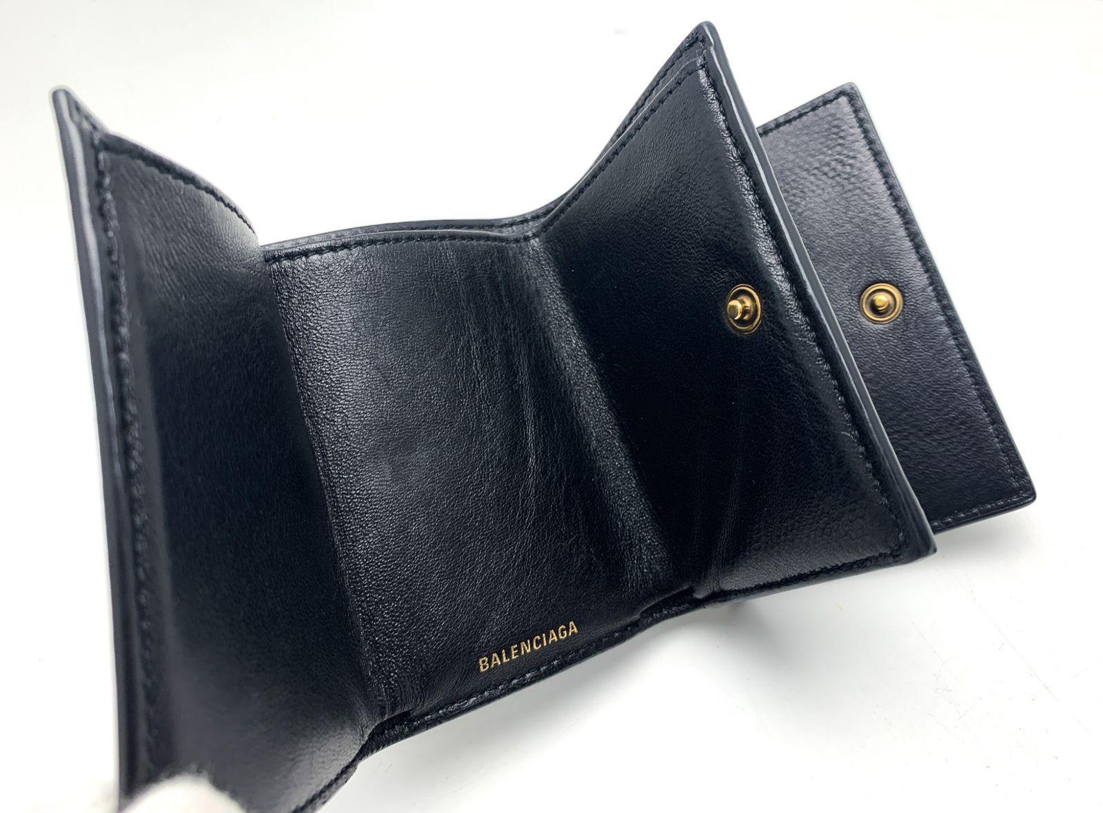 バレンシアガ　クロコ　ミニ財布　ミニウォレット バレンシアガ☆クロコ型押しロゴミニウォレット☆MINI WALLET