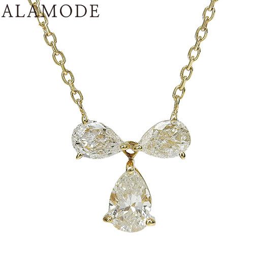 D1.02 スリーピース ダイヤモンド ネックレス K18 イエローゴールド YG  