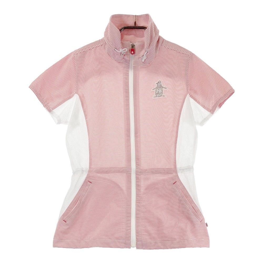 サイズ：M MUNSING WEAR マンシングウェア メッシュ切替 半袖 ジップ