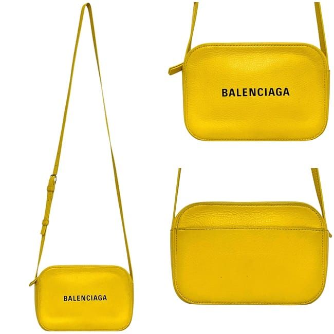 美品 バレンシアガ エブリデイ カメラバッグ イエロー ネコ ショルダーバッグ バレンシアガ ショルダーバッグ カメラバッグ XS イエロー