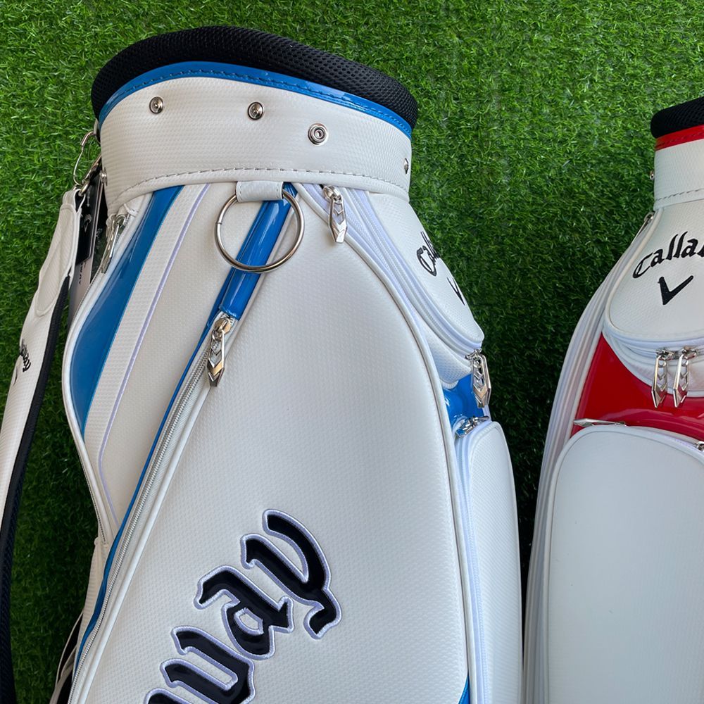 Callaway キャディバッグ 白/青 Callaway ゴルフクラブバッグ 男女兼用 軽量 耐久性 防水 PU