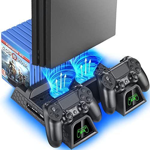 PS4スタンド PS4 PRO 縦置き 本体冷却 2台PS4コントローラー充電