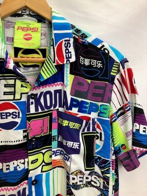 FOREVER 21 MEN x PEPSI プリント アロハシャツ 柄シャツ サイズUS S