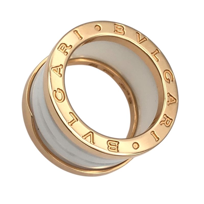 ブルガリ BVLGARI ビーゼロワンリング K18PG|ホワイトセラミック ジュエリー