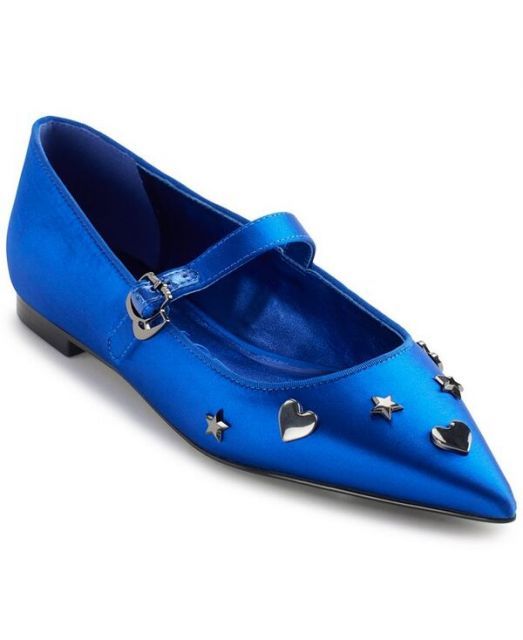【送料無料】 カール ラガーフェルド レディース パンプス シューズ Women's Veyda Mary Jane Pointed Toe Flats Cobalt Blue