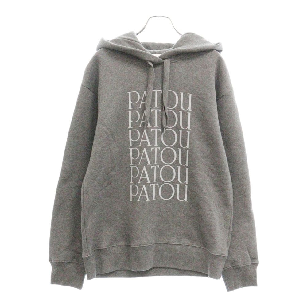 PATOU (パトゥー) レタリングロゴプリントスウェットプルオーバーパーカー グレー