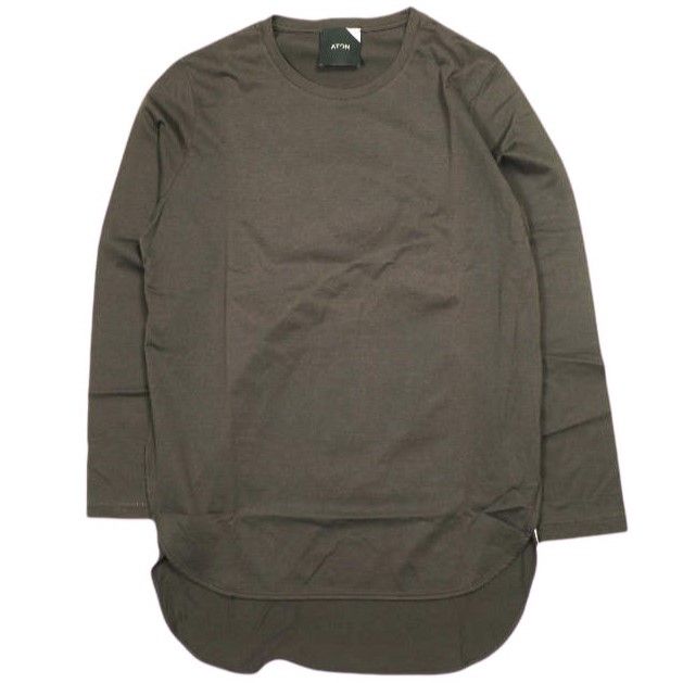ATON エイトン 日本製 SUVIN 60|2 LONG SLEEVE ROUND-HEM T-SHIRT ラウンドヘムロングスリーブTシャツ KKAGIW0802 01 S BROWN 長袖 クルーネック トップス g23070