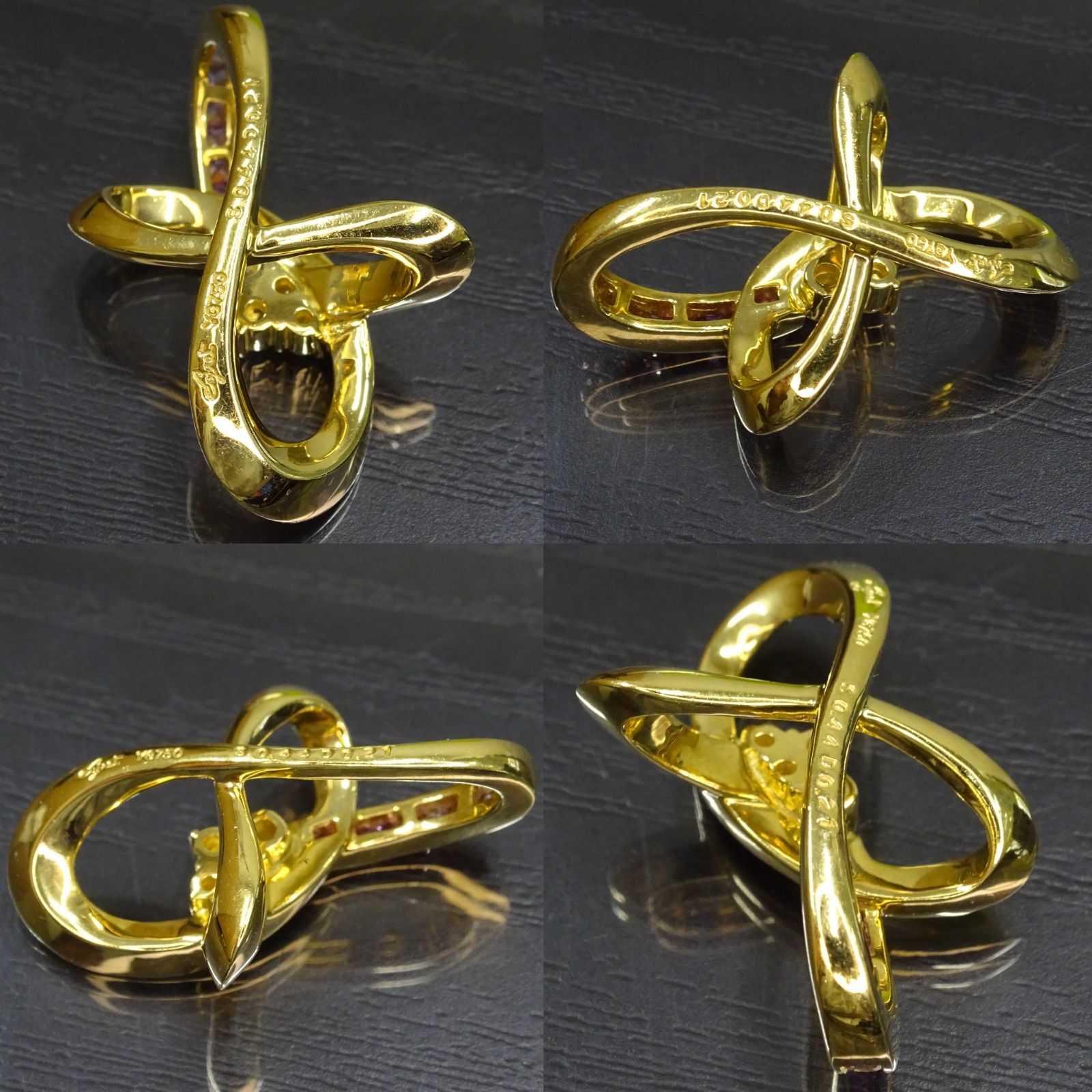 18金 ゴールド GOLD 750 K18 天然ピンクサファイア0.44ct 天然 