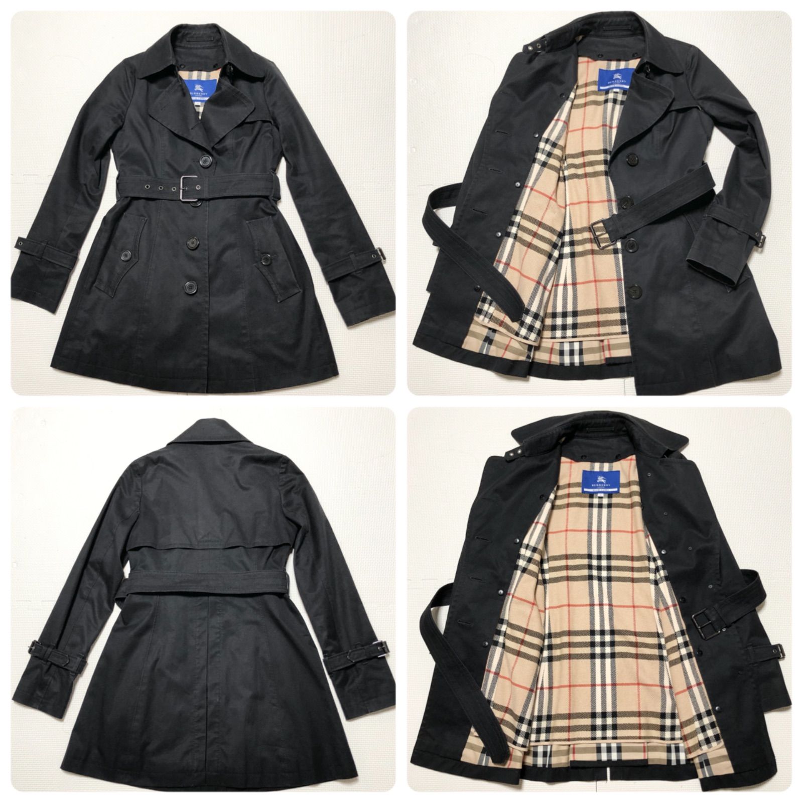 美品 バーバリーブルーレーベル トレンチコート シングル ノバ