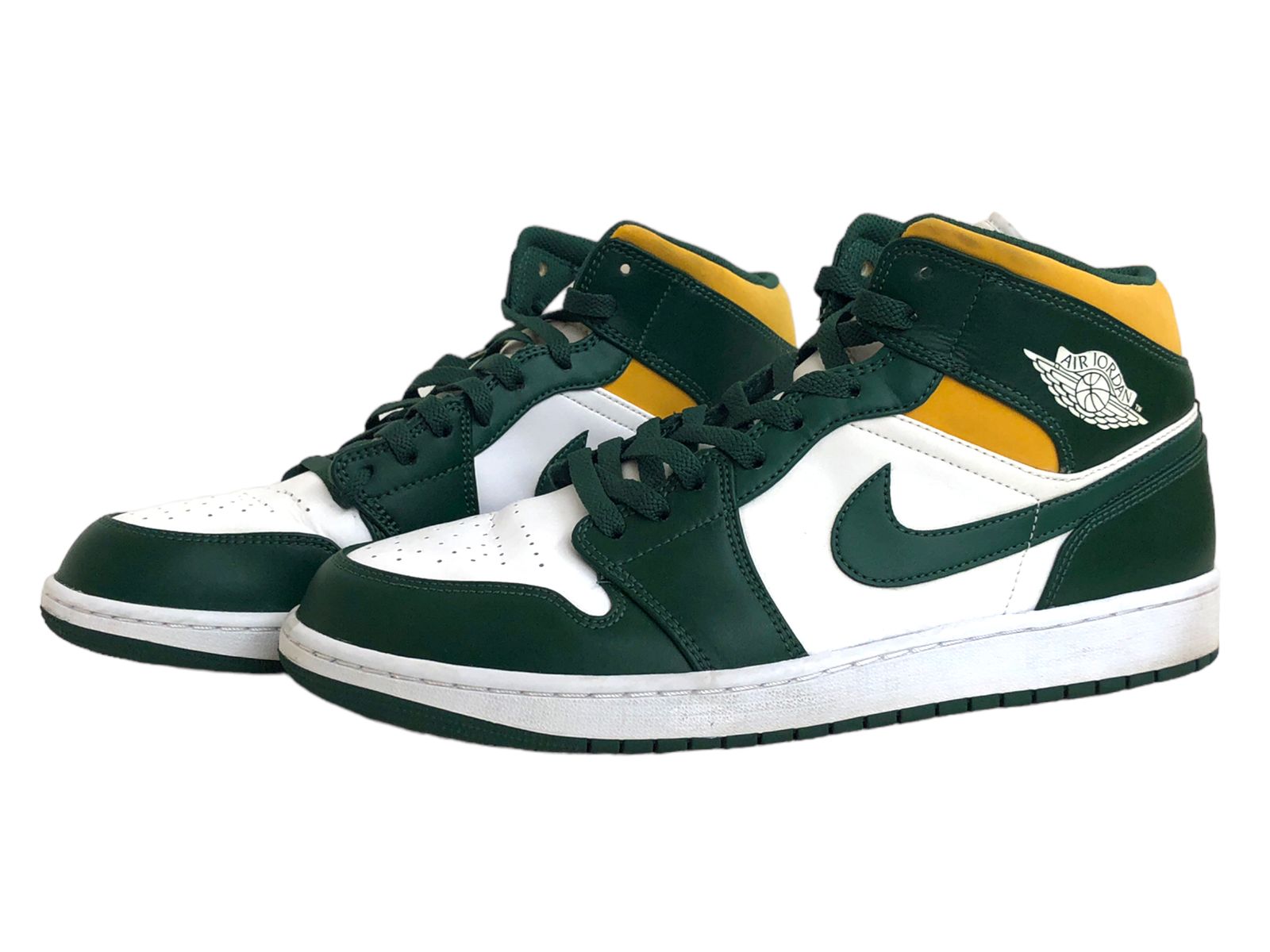 NIKE ナイキ AIR JORDAN 1 MID SEATTLE SUPERSONICS エアジョーダン1 シアトルスーパーソニックス ミッドカットスニーカー シューズ イエロー/グリーン US9 554724-371