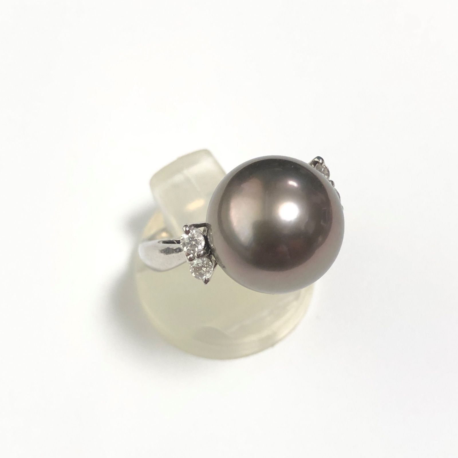 Pt900 黒パール12mm ダイヤモンド 0.15ct リング 指輪 7.5号 - メルカリ