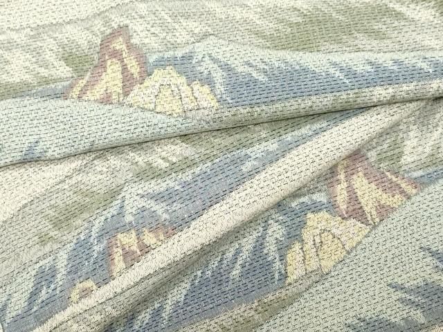 平和屋着物●上質な紬 遠山文 正絹 CAAZ0934vf