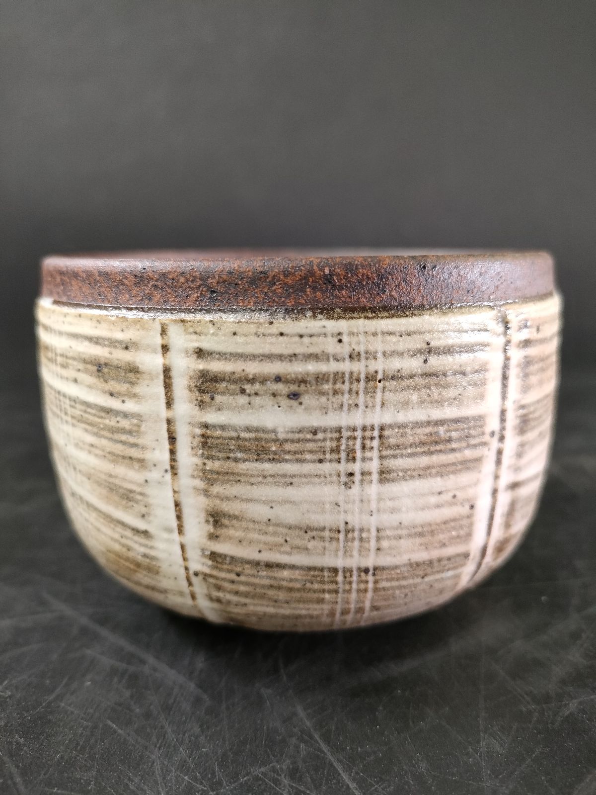 F2-01/南山窯/田沼春二 ストア 造/焼締茶文小鉢 5客/共箱/茶碗/向付