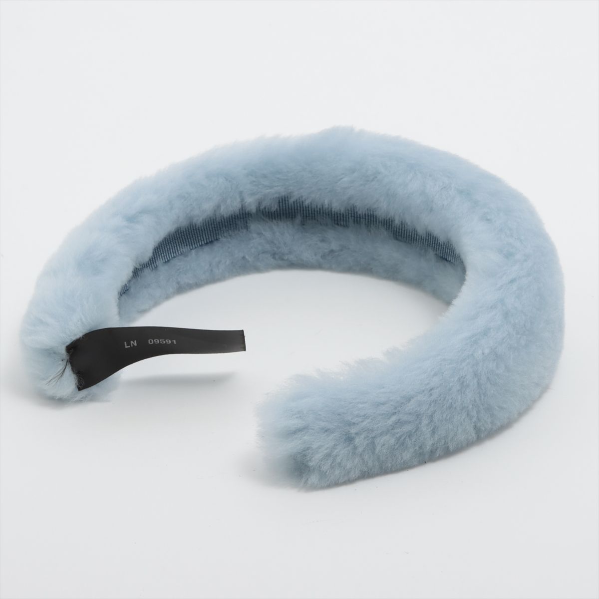 1円 新品同様 ミュウミュウ ロゴ ファー カチューシャ ヘア  