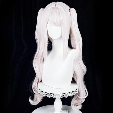 LAOBAO コスプレ ウィッグ アリス ツインテール カール 白髪