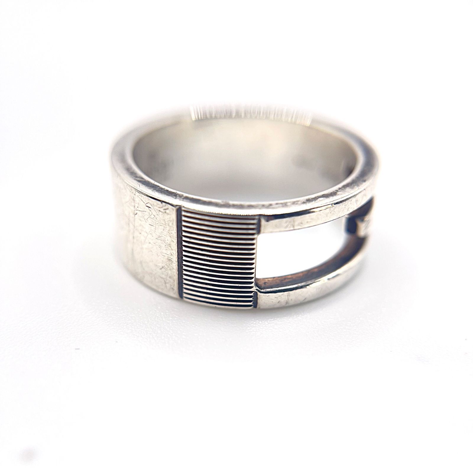 GUCCI グッチ ブランデッド Gロゴ リング カットアウト 【15】日本