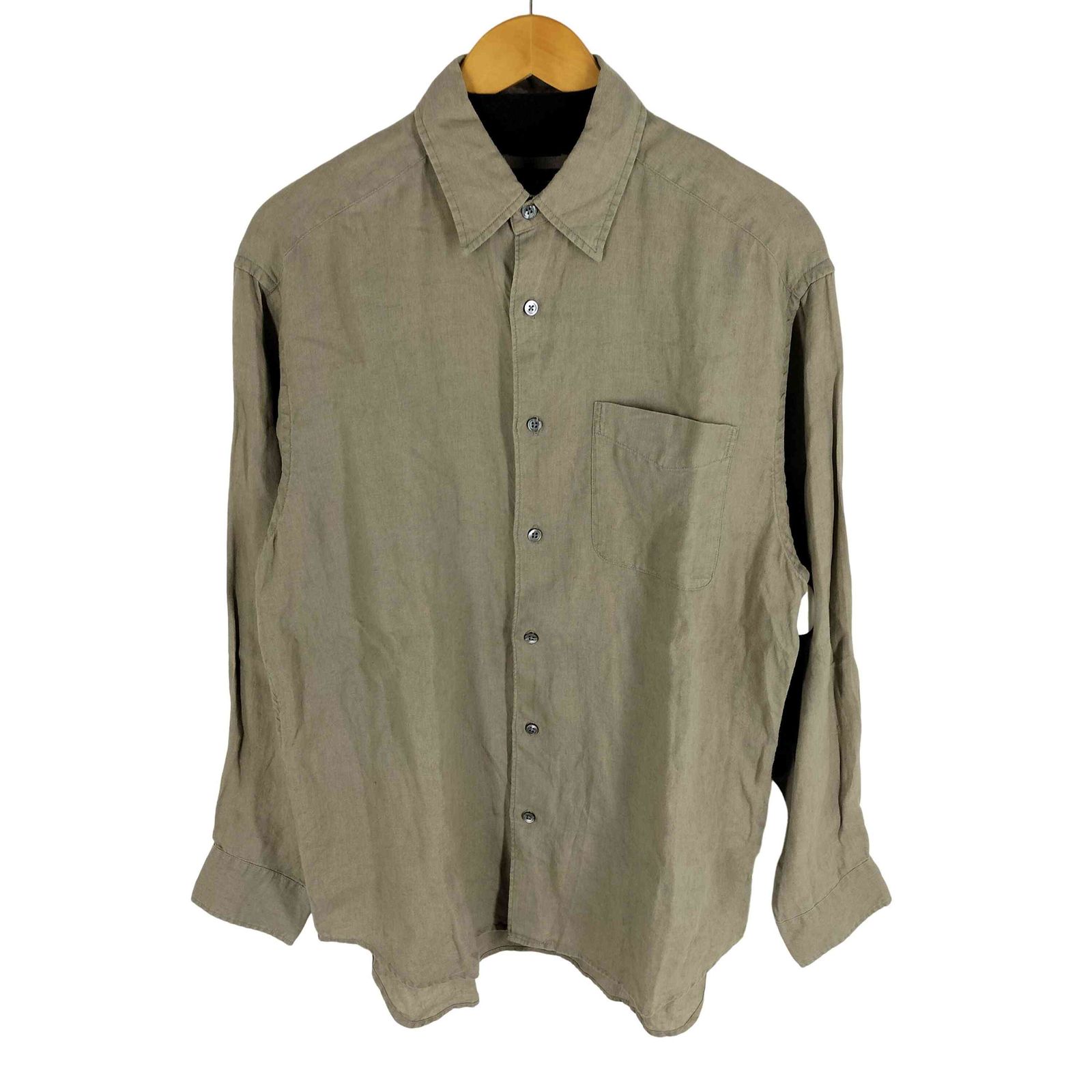 バナナリパブリック BANANA REPUBLIC 90S リネン100% バナリパ 長袖シャツ 無地 メンズ  M