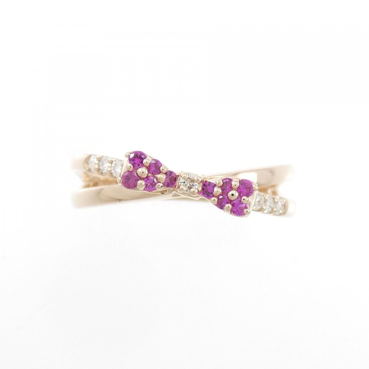 ポンテヴェキオ K18 ルビー リボン リング ポンテヴェキオ リボン ルビー リング 0.10CT - メルカリ