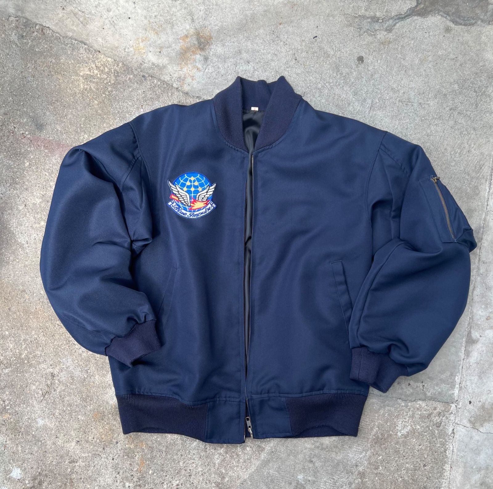 自衛隊 自衛隊 MA-1ジャケット ネイビー 色あせ MA-1 フライト