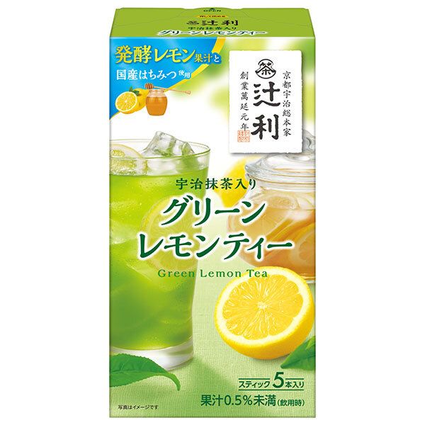 片岡物産 辻利 宇治抹茶入り グリーンレモンティー 17g×5本 ×30箱入× 2ケース ｜ 粉末 果汁 スティック グリーンティー 抹茶