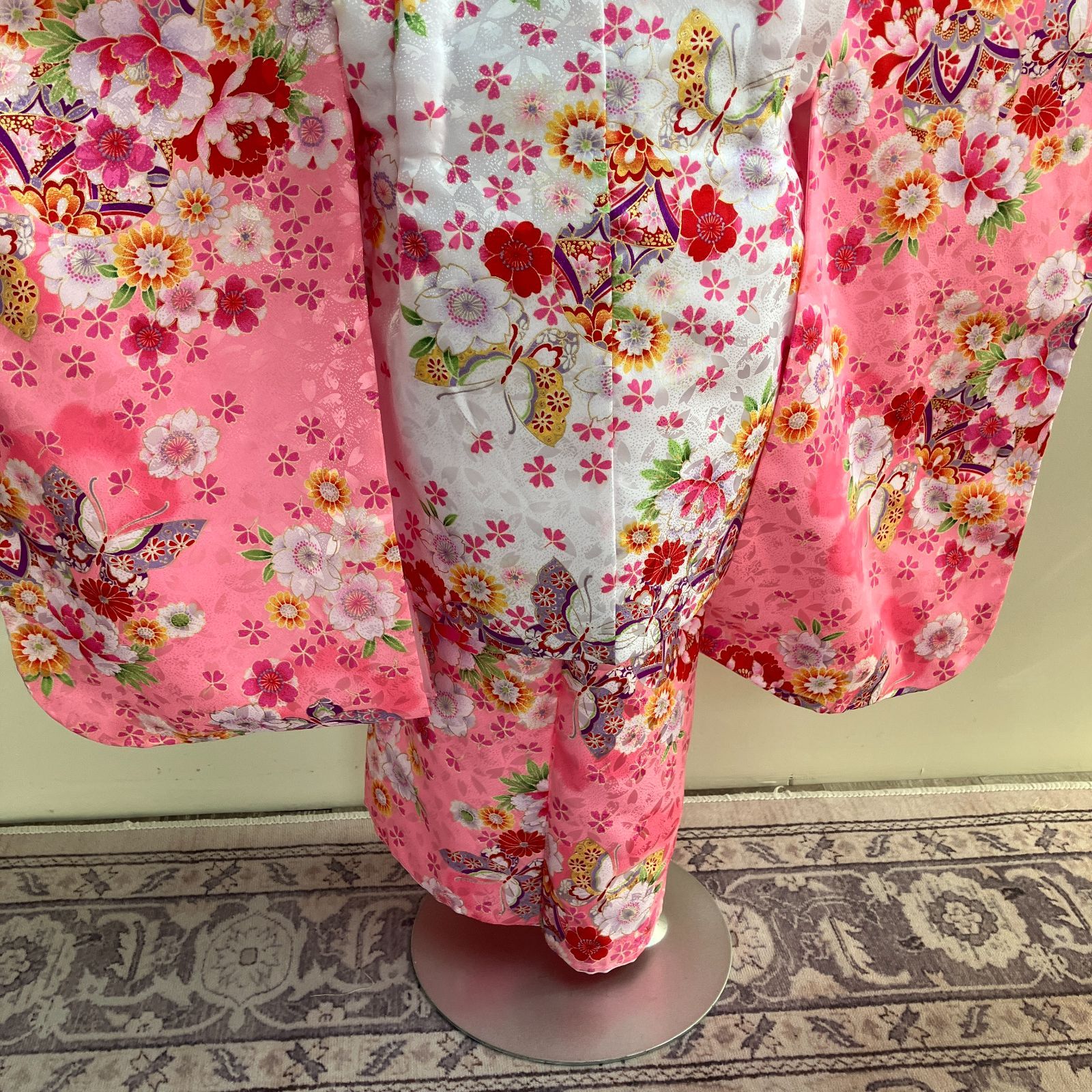 良品】七五三3歳女の子着物 半襦袢・被布セット レトロ ＃きもの猫田