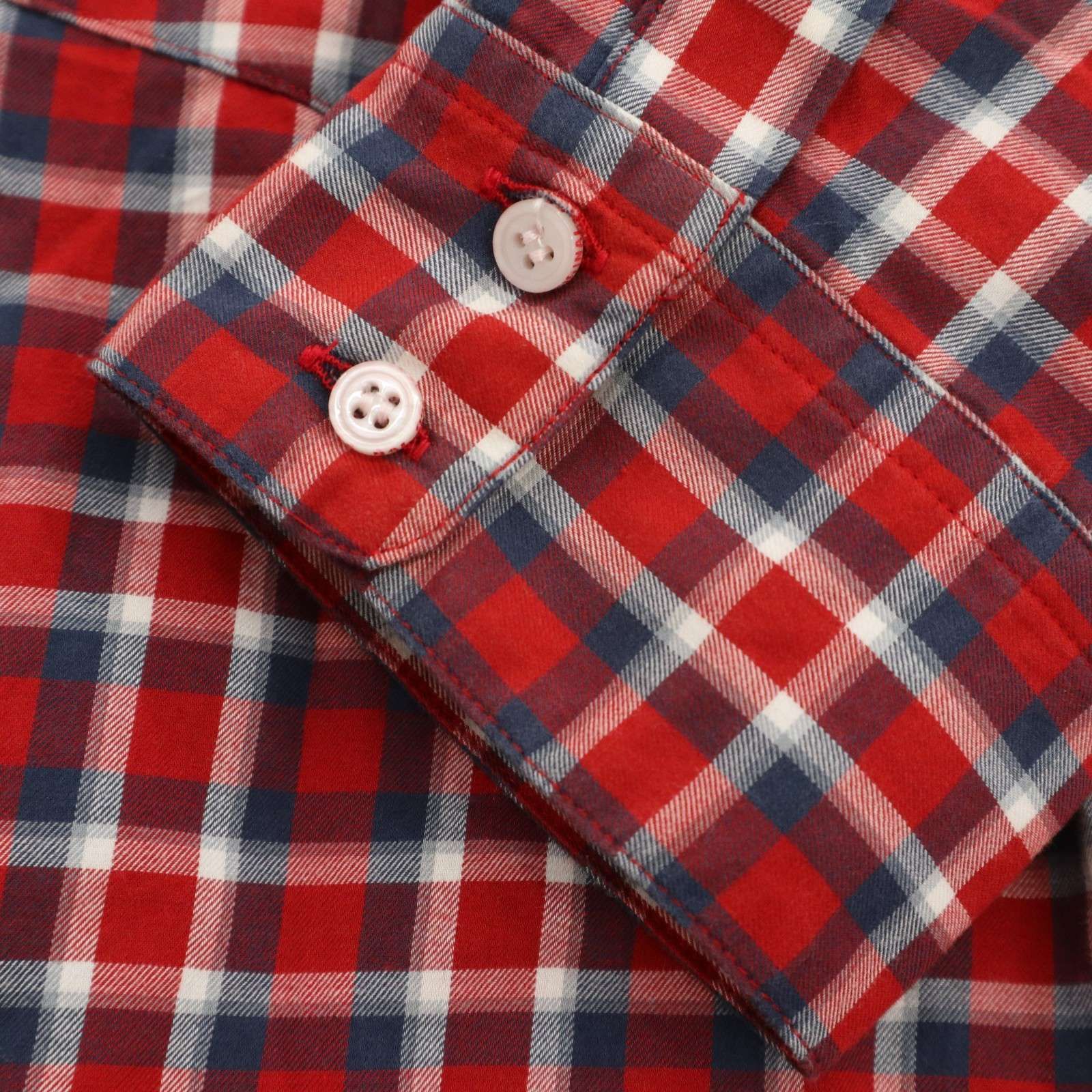 MENs M セイルレーシング ボタンダウン チェック シャツ SAILRACING レッド系 BAL バル 春夏 刺繍☆ 7分袖 ボタンダウン チェック シャツ Sz.M