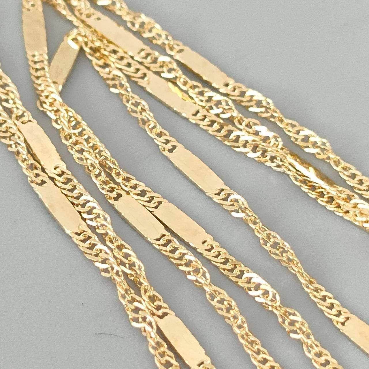 18金 K18 男女兼用 2連チェーンブレス 1.16g 18㎝ D283