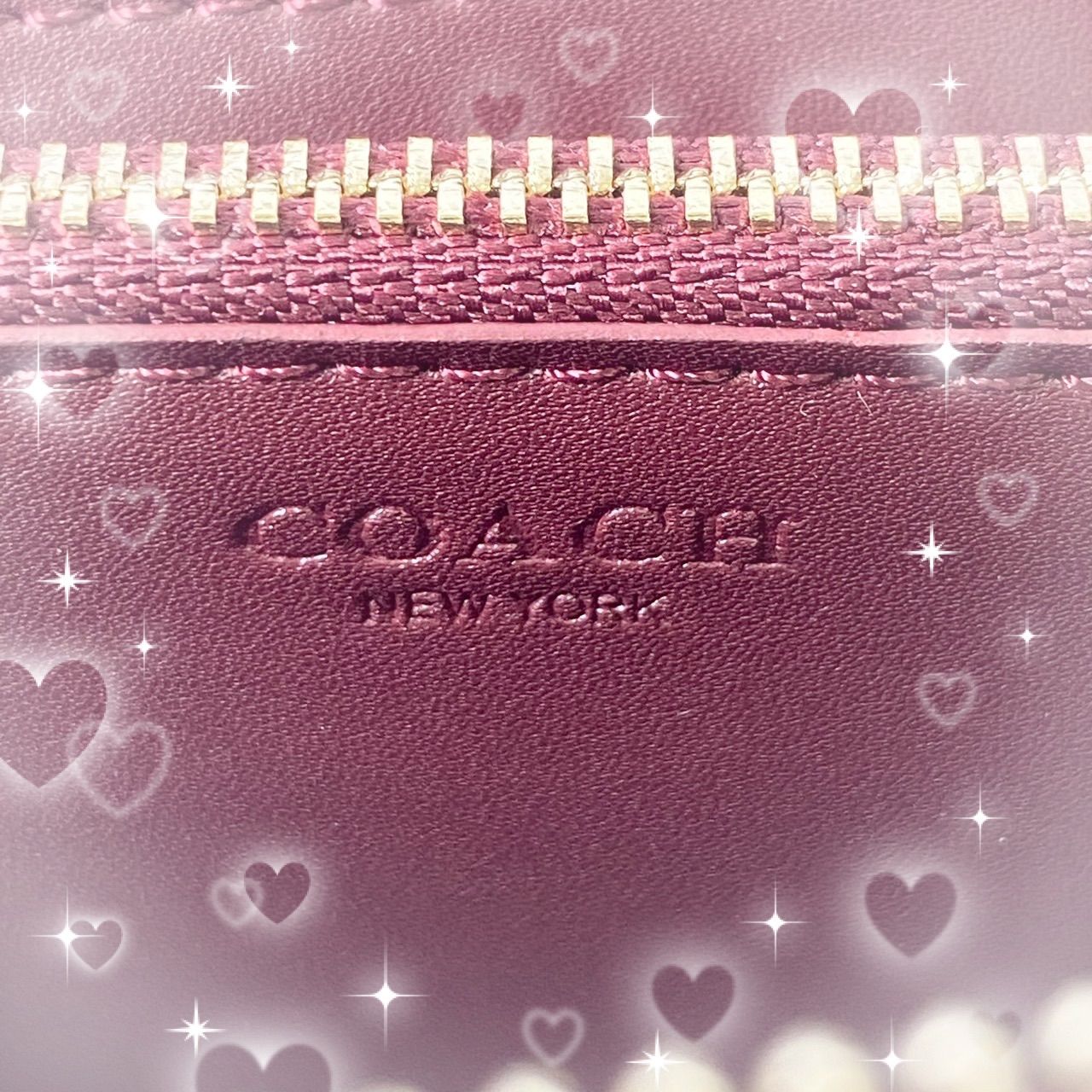 COACH 長財布 ヴァーシティ モチーフ CB856 ブラウン×ウォーターメロン