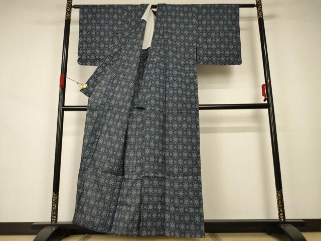 平和屋着物＊夏物 小紋 紗 幾何学文 銀彩 AAAZ4727jd - メルカリ