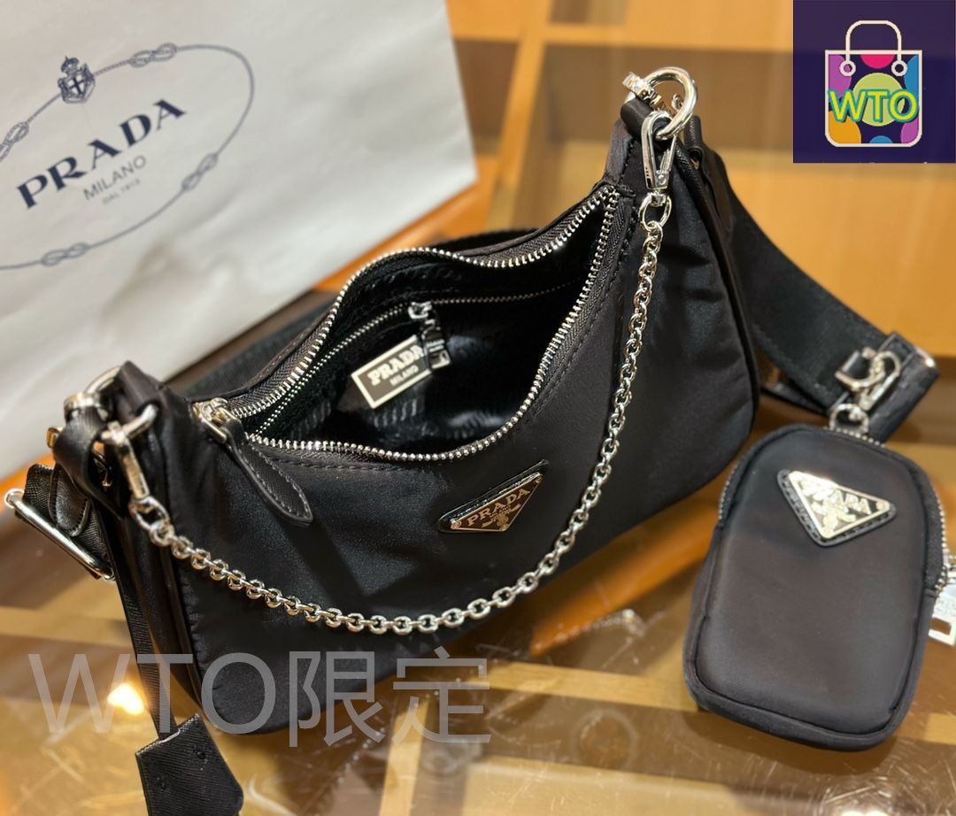 極美品 プラダ PRADA ショルダーバッグ ハンドバッグ 財布 3点セット 