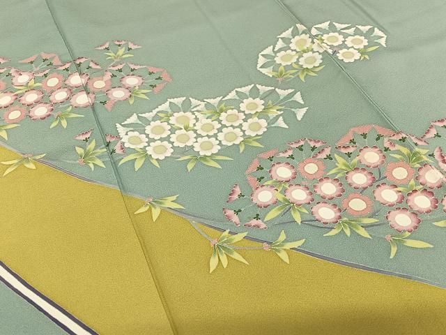 平和屋着物○本加賀友禅作家 木村喜博 訪問着 草花文 正絹 逸品  