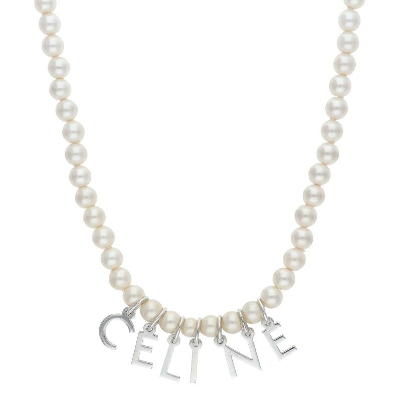 安定感のある セリーヌ SCA4252 ロゴモチーフパールネックレス メンズ