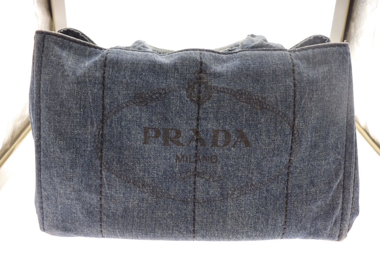 PRADA カナパ デニム ハンドバッグ 正規品 - メルカリ