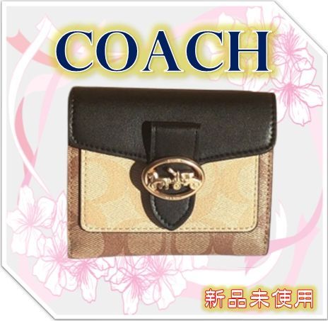 COACHジョージー ミニ財布 折り財布 シグネチャー 二つ折り財布 Yahoo