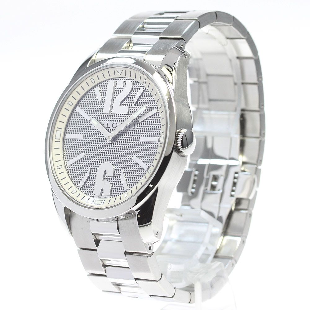 【点検済】ブルガリ ソロテンポ ST42S クォーツ ステンレス　ブラック ☆保証書付きブルガリ ソロテンポ ST42S クォーツ メンズ_702903 点検