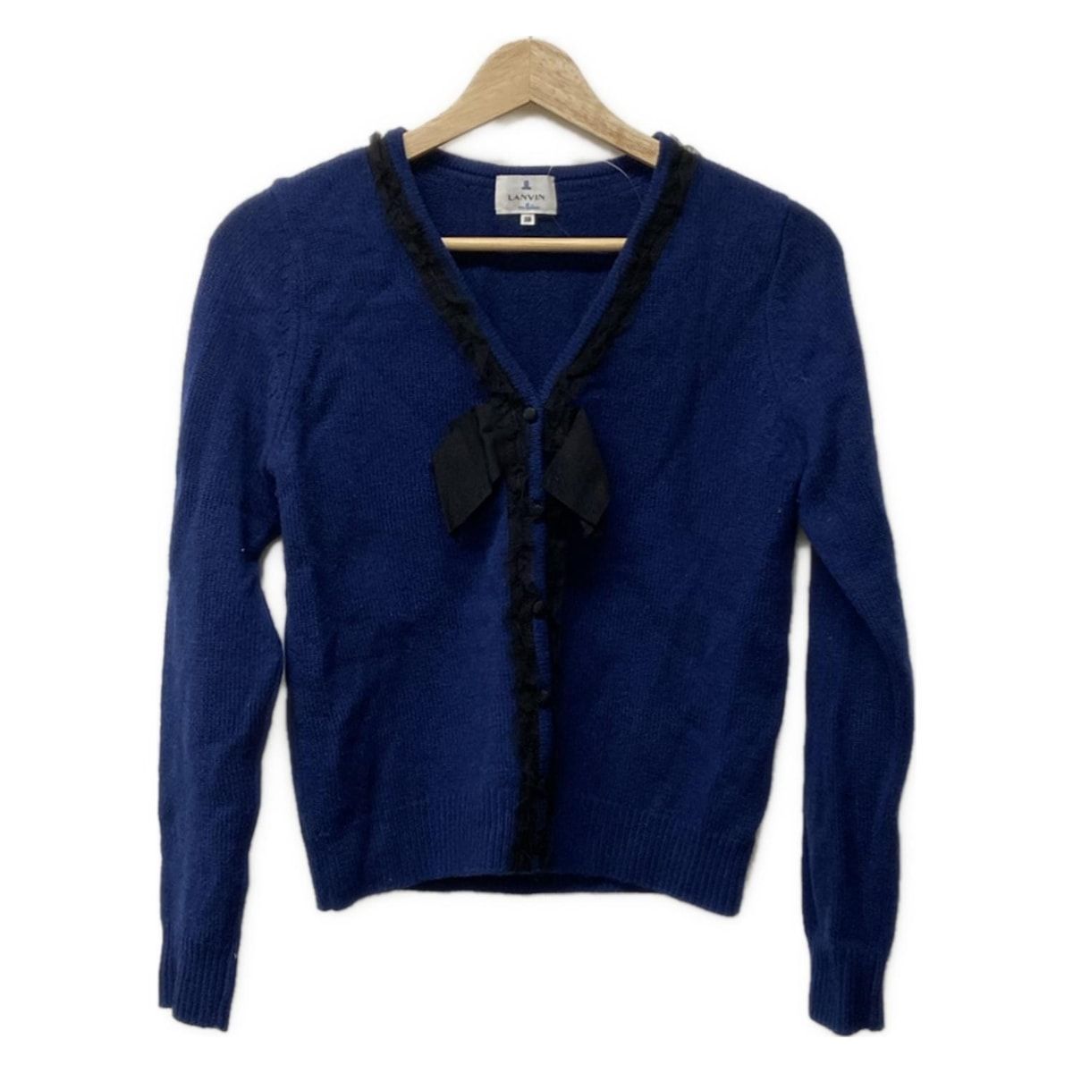 LANVIN ネイビー カーディガン 38 LANVIN SPORT ネイビー カーディガン