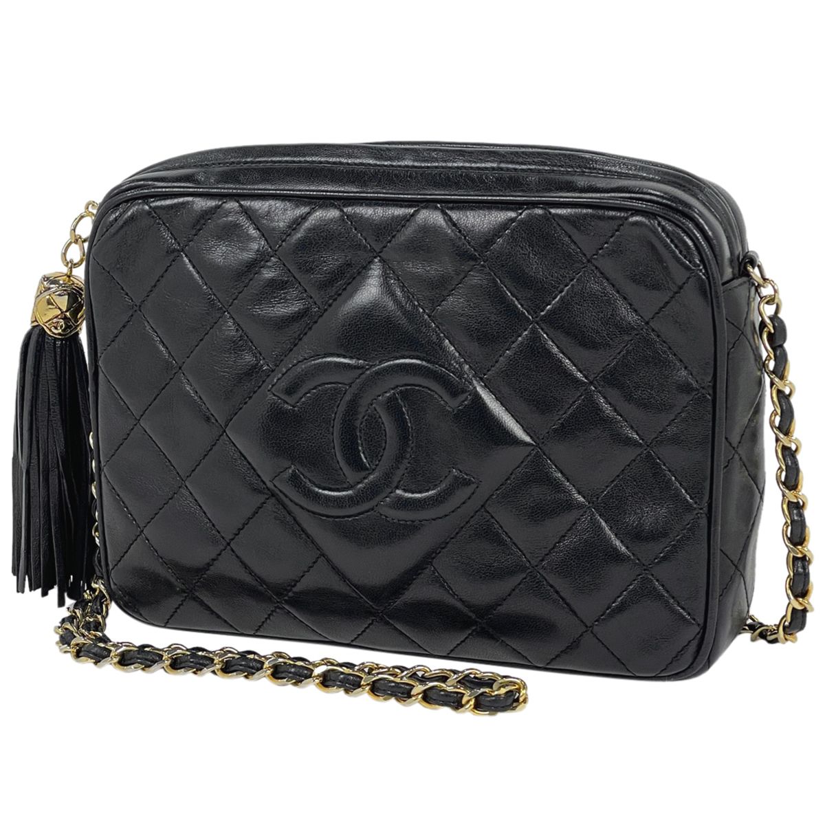 シャネル CHANEL ココマーク フリンジ チェーン ショルダーバッグ マトラッセ タッセル レザー ブラック レディース 【中古】 - メルカリ