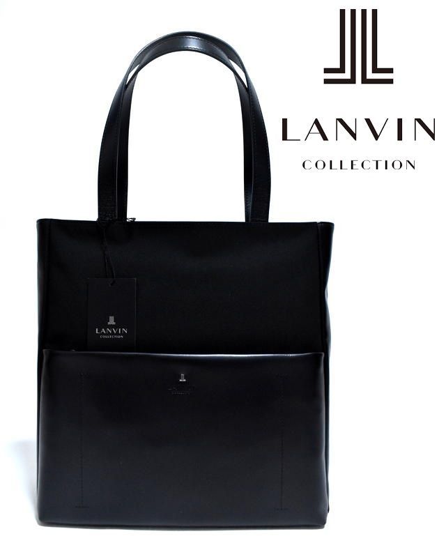 新品 LANVIN COLLECTION【定価42900円】 トートバッグ B4サイズ対応 281732 ブラック ランバン コレクション レザー 牛革  - メルカリ