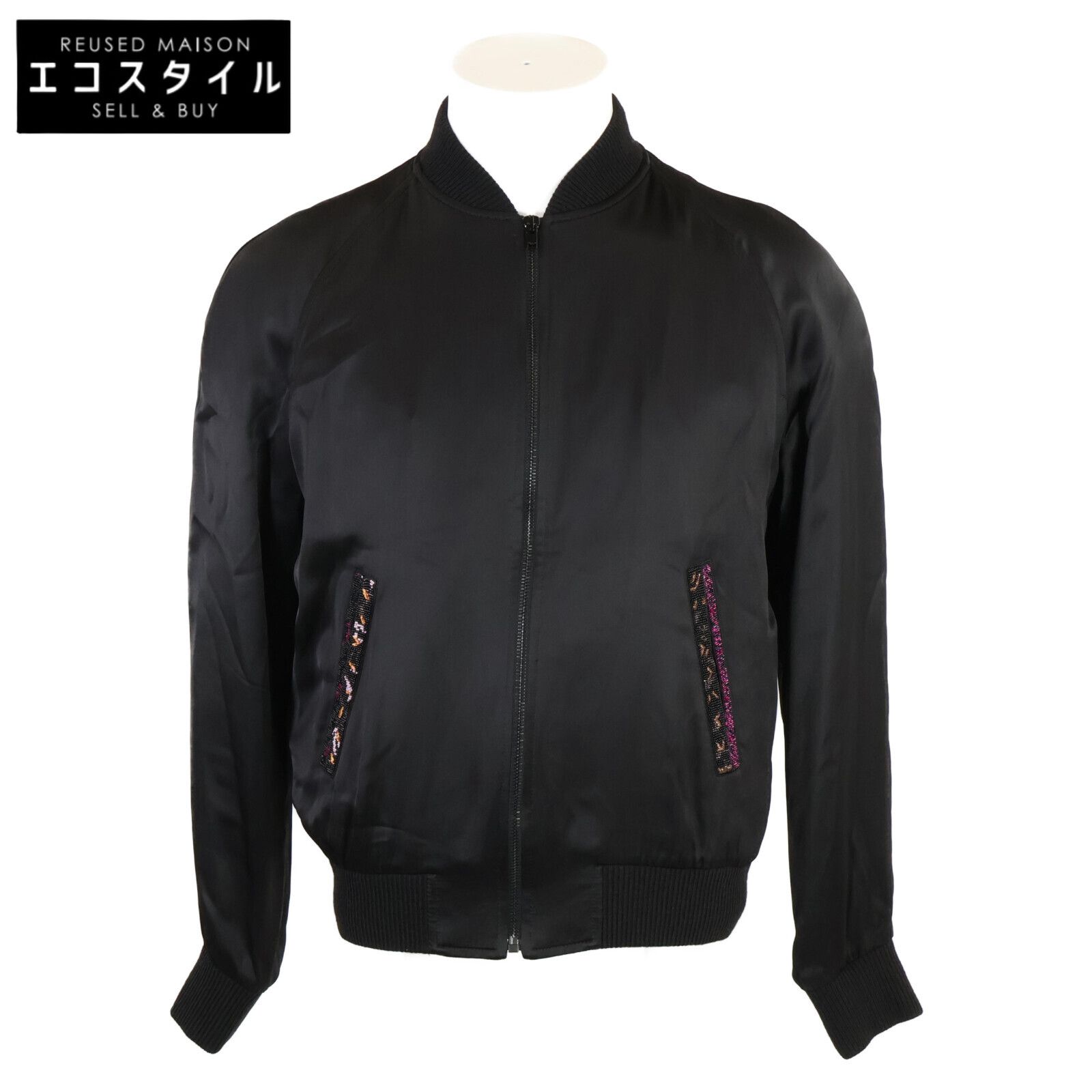 SAINT LAURENT PARIS サンローランパリ | 正規 558353 Y161W テディジャケット|ビーズ装飾 ボンバー 44