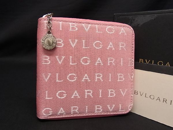 □極美品□ BVLGARI ブルガリ ロゴマニア キャンバス ラウンド