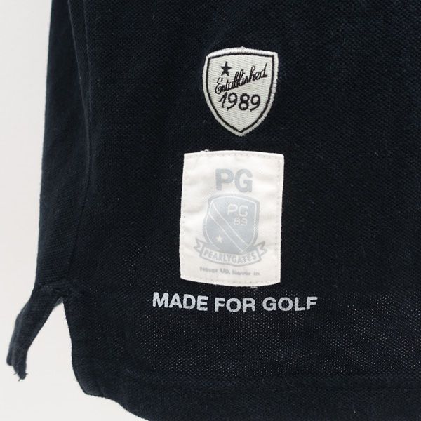 ○★新品未使用　PEARLY GATES　エンブレムワッペン ロゴポロシャツ　6 美品✨パーリーゲイツ 半袖ポロシャツ ワッペン ロゴ総柄