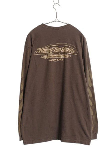US古着◆USA製 ハーレーダビッドソン 長袖Tシャツ HARLEY-DAVIDSON ハーレーダビッドソン】ロンT バイカープリント USA製
