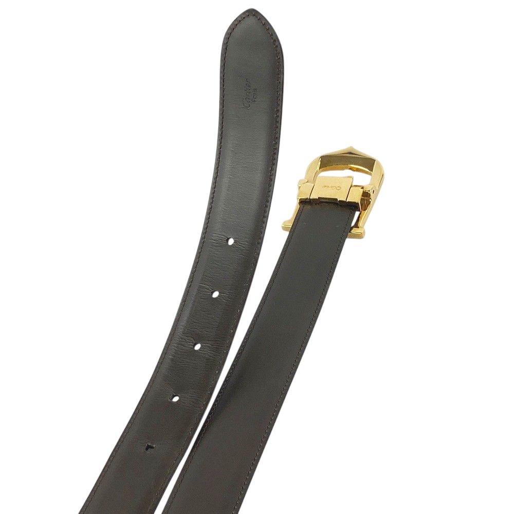 ■中古■　カルティエ タンクアルディオン ベルト レザー GP ブラック 【338533】3 □中古□ カルティエ タンクアルディオン ベルト レザー GP ブラック