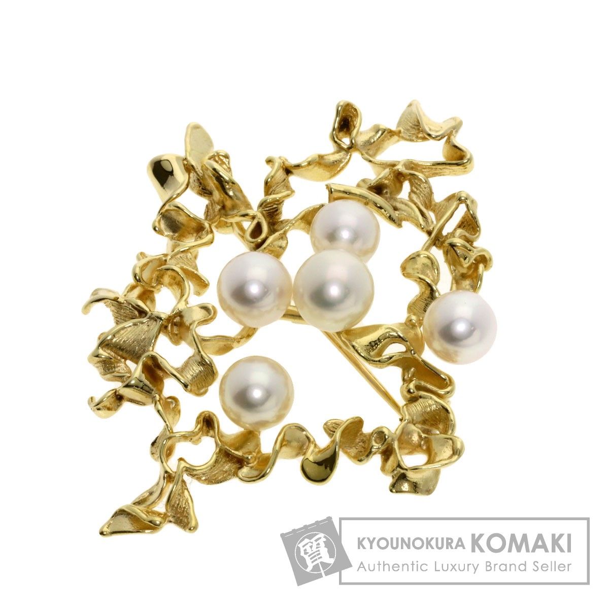 MIKIMOTO ミキモト アコヤパール 真珠 ブローチ K14YG レディース