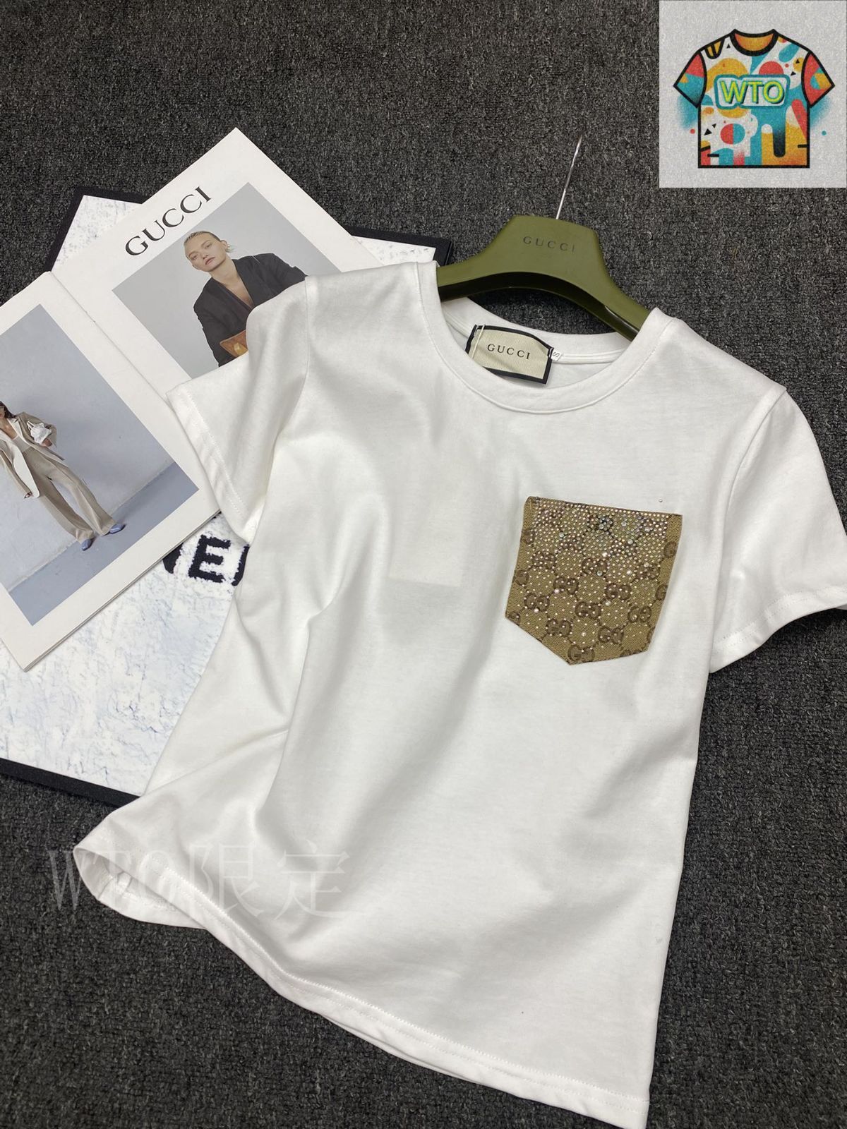 新品タグ付き♡ メルシーボークー♡ トカゲくん / シャツ　サイズ1 今日特価】Gucci New T-shirt 双 G ジャカード ポケット