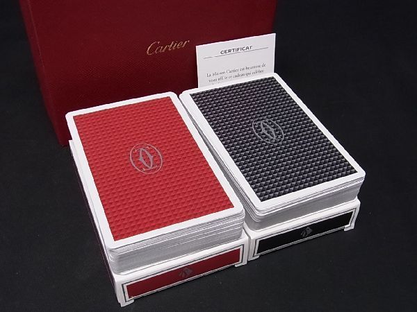 ■新品■未使用■ Cartier カルティエ トランプ カードゲーム テーブルゲーム 2点セット ブラック系×レッド系 AR2070