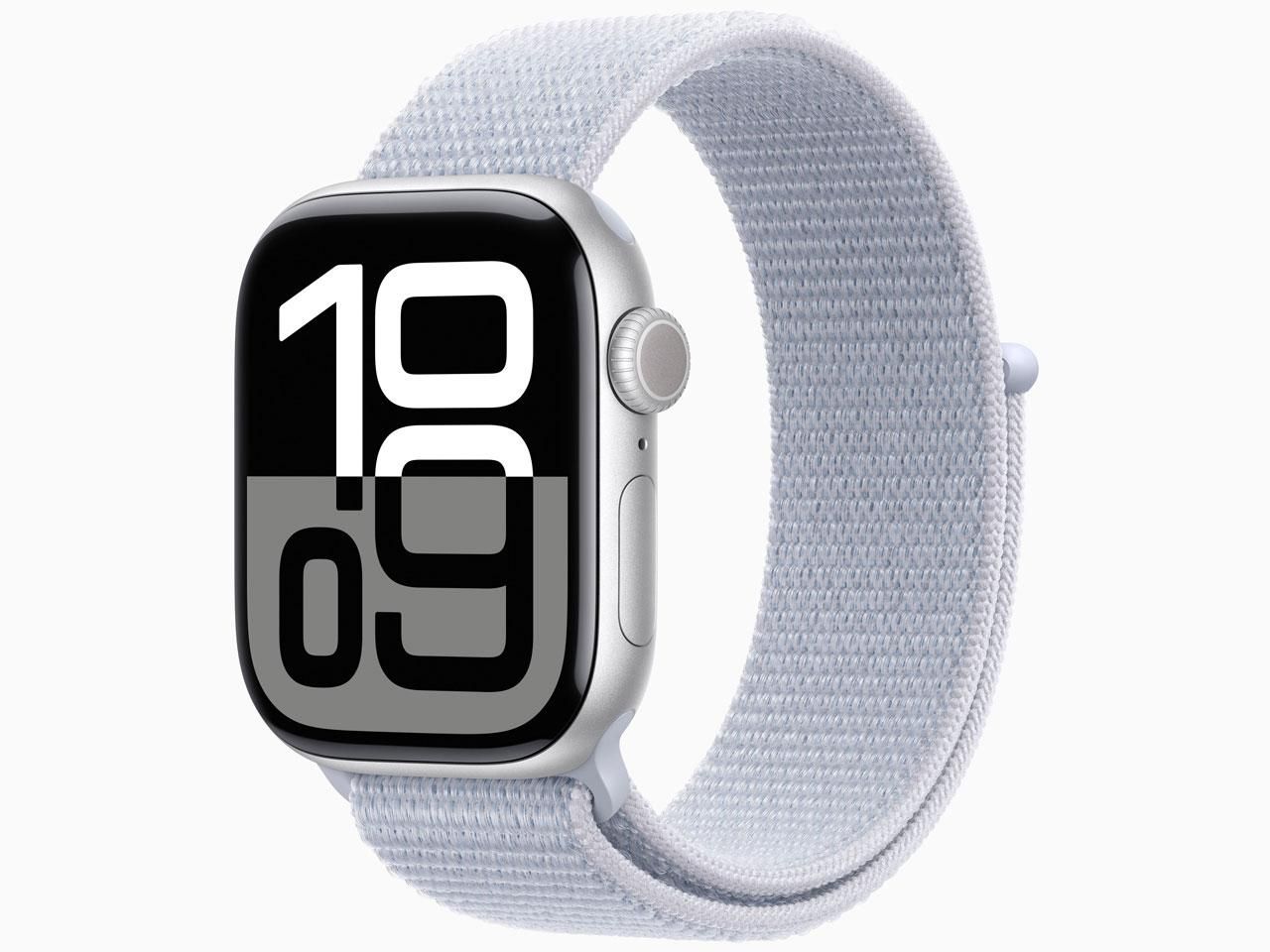 4営業日で発送 APPLE アップル MWWD3JA 24 AW S10 GPS 42シルバーアルミ ブルークラウドループ シルバーアルミニウム MWWD3J A