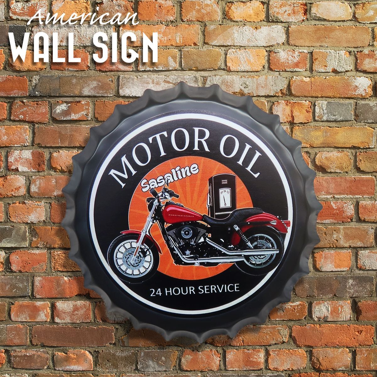 王冠 ブリキ看板 レトロ 蓋 ハーレーダビッドソン HARLEY DAVIDSON ウォールサイン アメリカン雑貨 ヴィンテージ アメリカンレトロ 雑貨 おしゃれ 35cm BZ-166 WORLDNET メルカリ