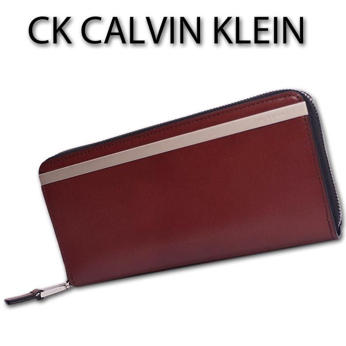 CKカルバンクライン CK CALVIN KLEIN 牛革 ラウンドファスナー 牛革 長 