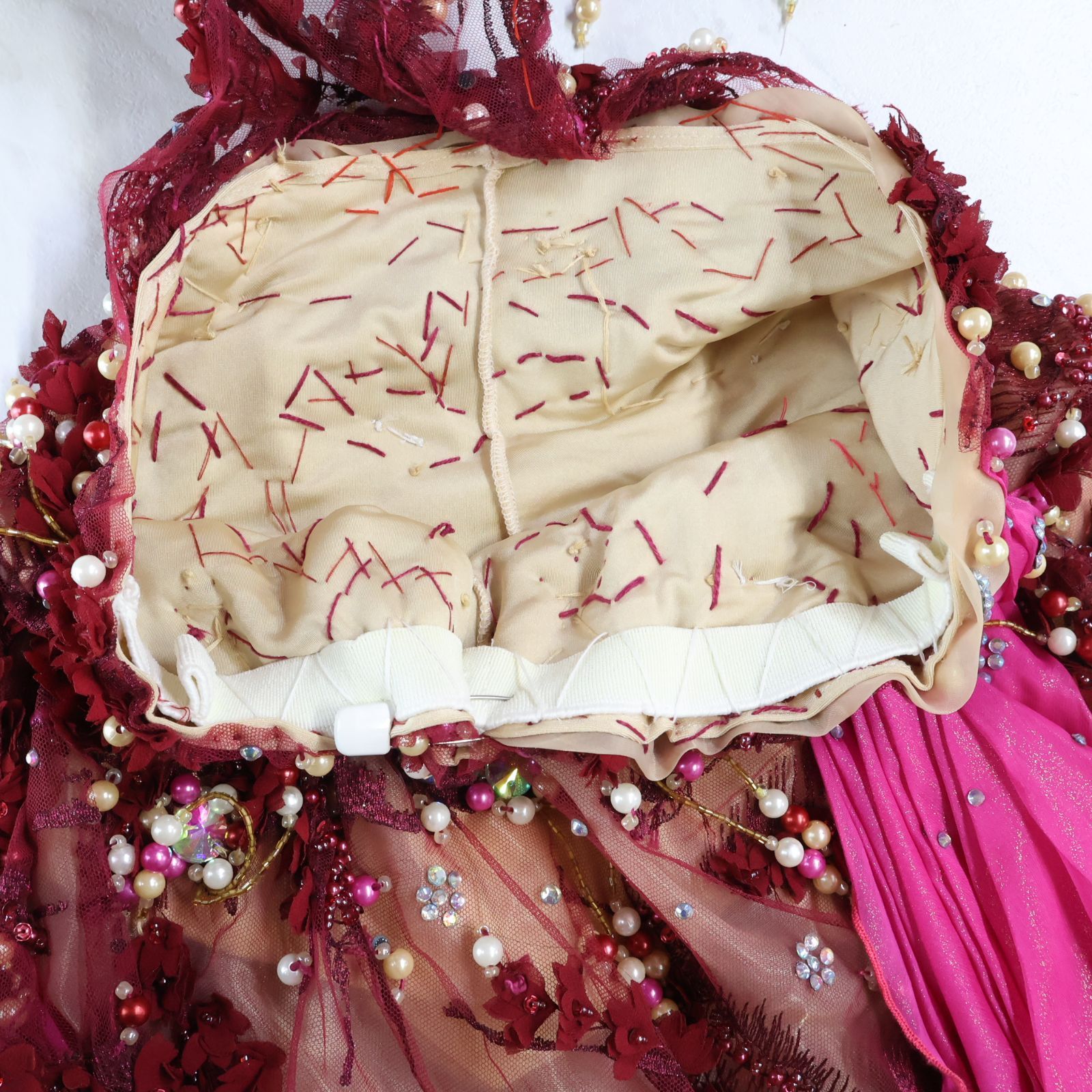 美品◯ベリーダンス オリエンタル衣装 ワインレッド×ピンク 美品◯ベリーダンス オリエンタル衣装 ワインレッド×ピンク 美品